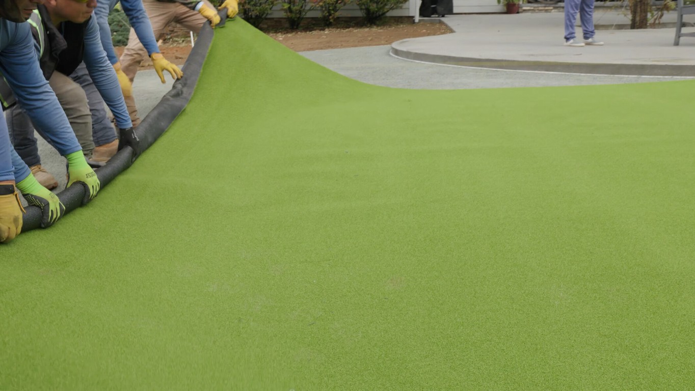 Safe playground turf installation for kids in Burbank, CA